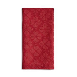 Kate Spade Solid Cranberry Red Flower Cloth Napkins, Set of 4